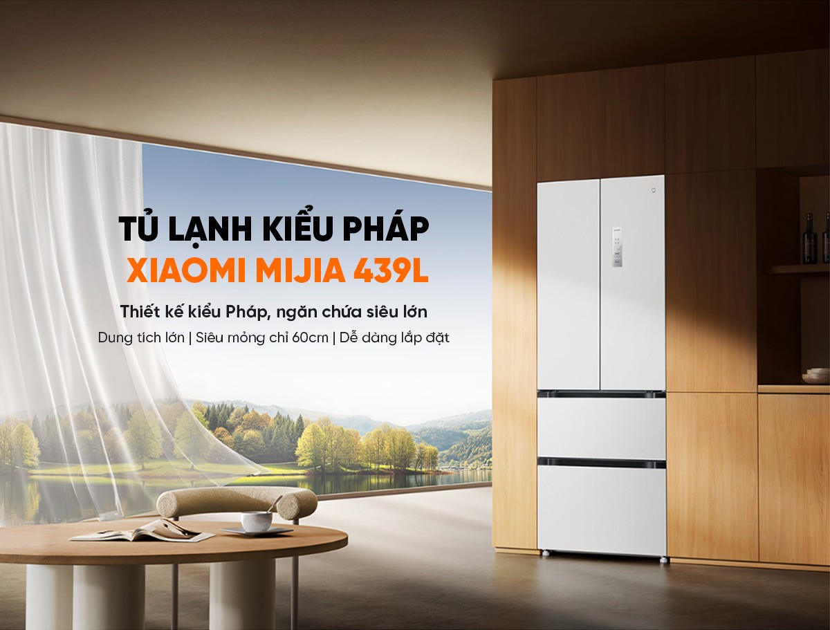 Tủ lạnh kiểu Pháp Xiaomi Mijia 439L thiết kế kiếu Pháp, ngăn chứa siêu lớn