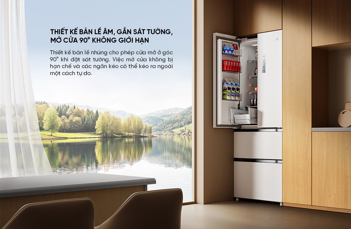 Tủ lạnh kiểu Pháp Xiaomi Mijia 439L thiết kế kiếu Pháp, ngăn chứa siêu lớn