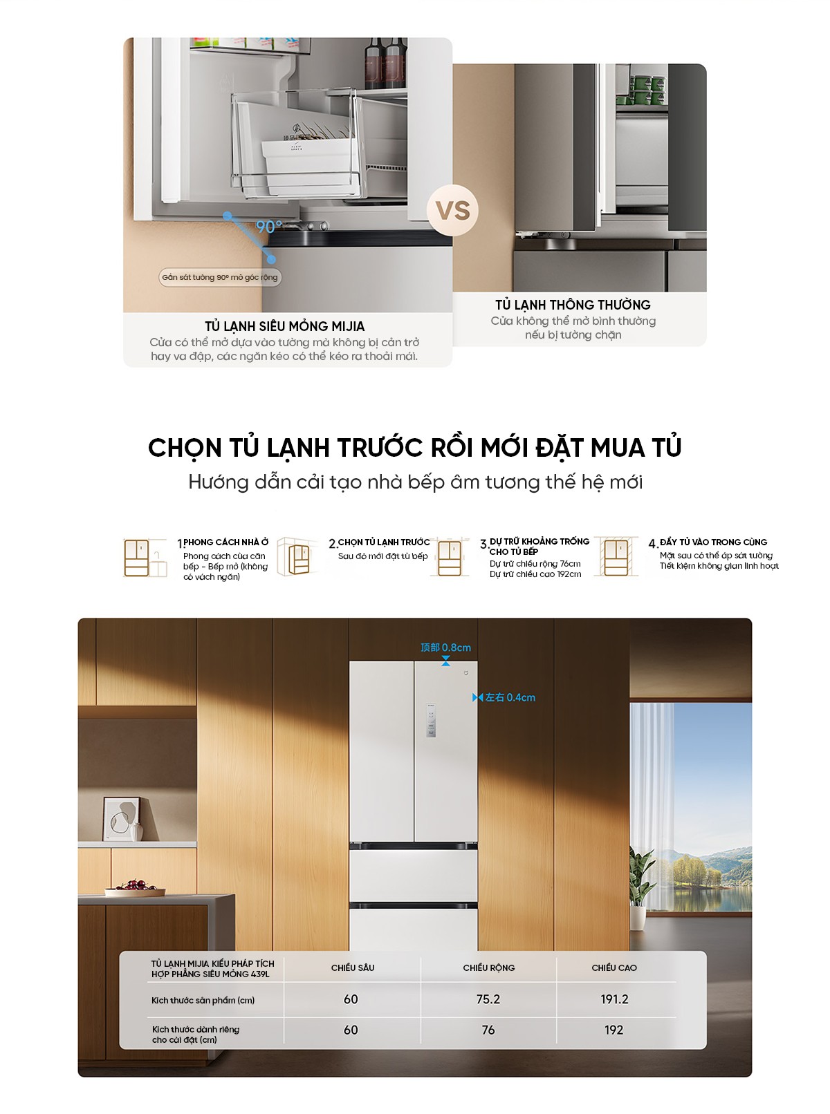 Tủ lạnh kiểu Pháp Xiaomi Mijia 439L thiết kế kiếu Pháp, ngăn chứa siêu lớn