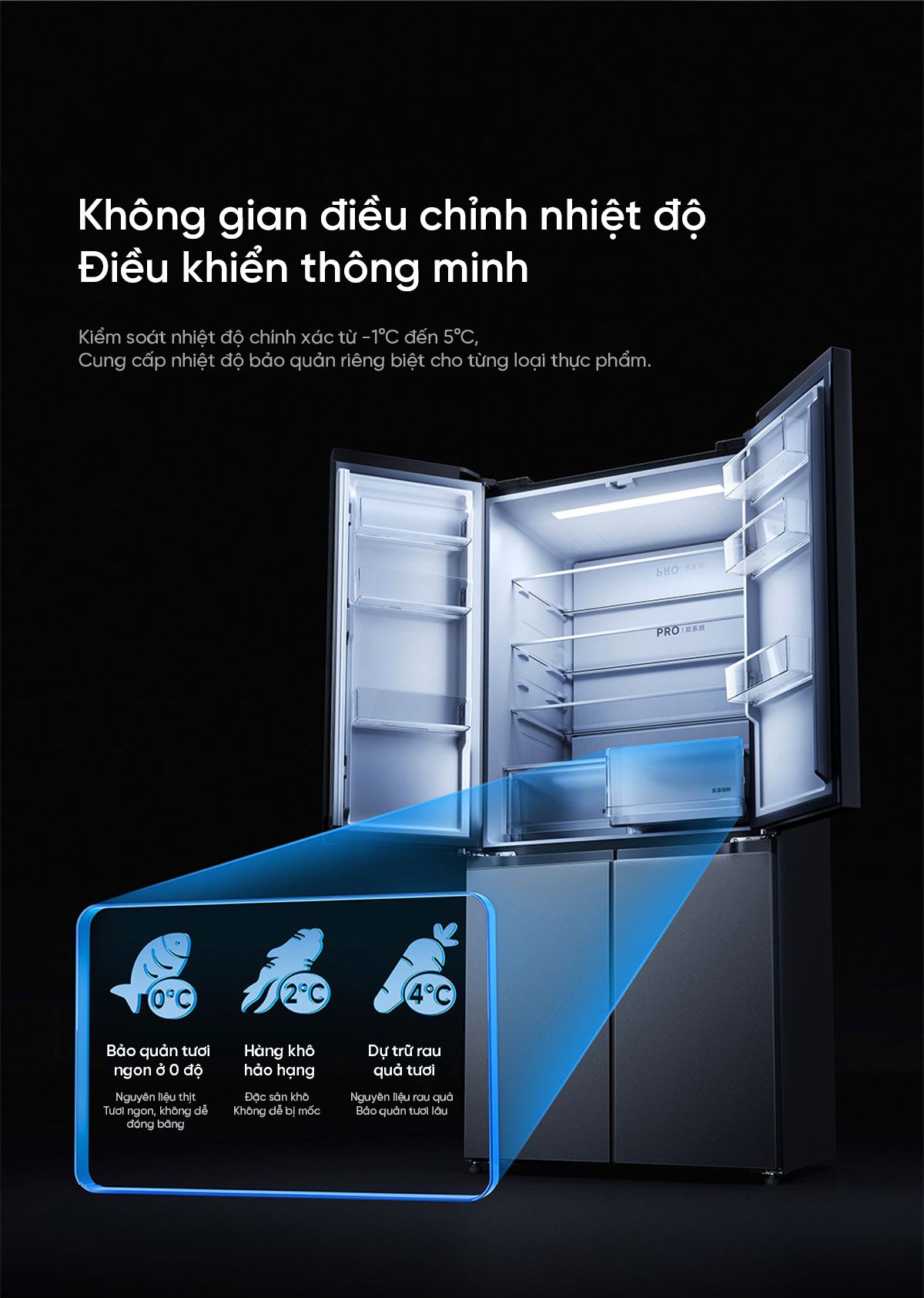 Tủ lạnh Xiaomi Mijia 513L Pro, 4 cửa, siêu mỏng