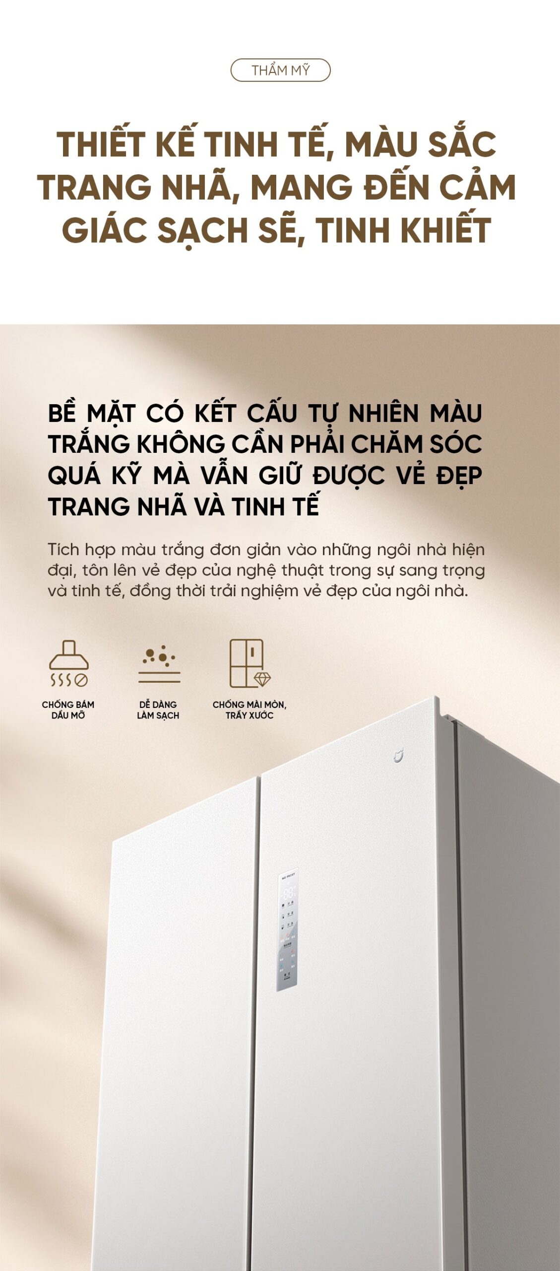 Tủ lạnh siêu mỏng Xiaomi Mijia 518L thiết kế âm tường có ngăn đông mềm