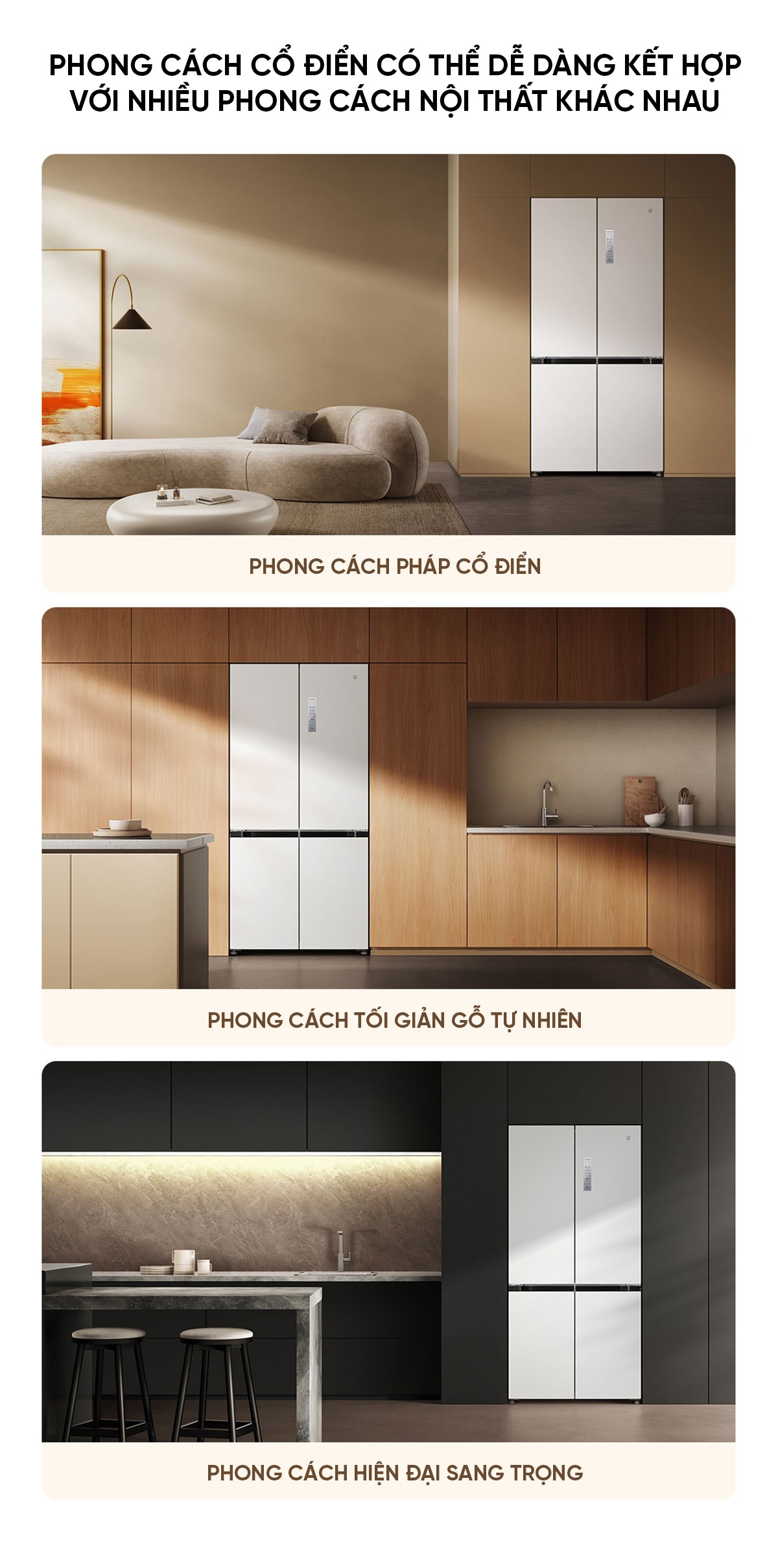 Tủ lạnh siêu mỏng Xiaomi Mijia 518L thiết kế âm tường có ngăn đông mềm