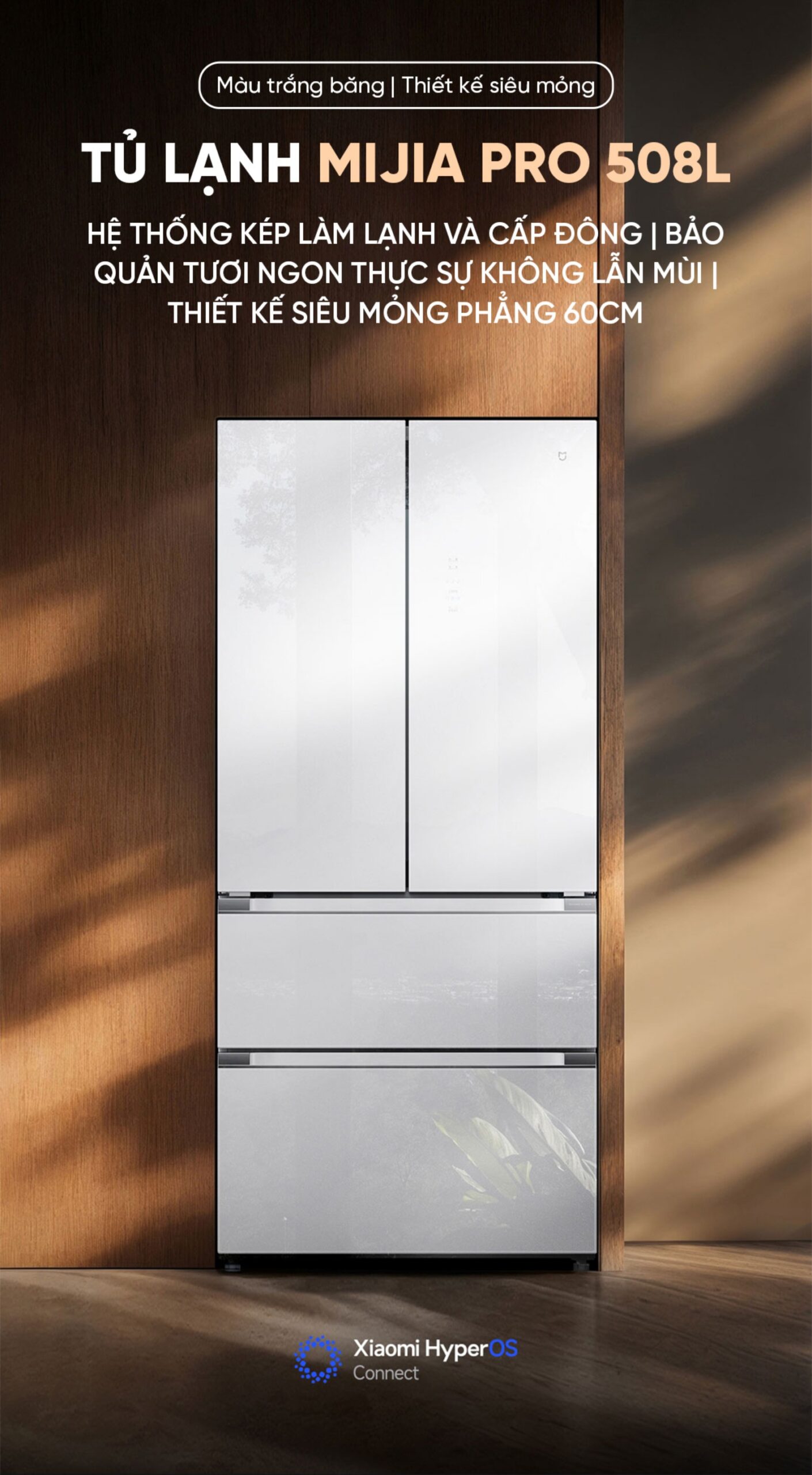 Tủ lạnh Xiaomi Mijia 508L Pro kiểu Pháp, thiết kế siêu mỏng