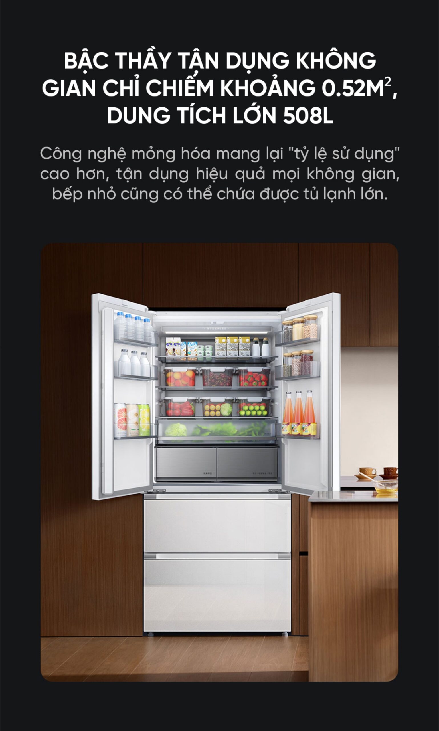 Tủ lạnh Xiaomi Mijia 508L Pro kiểu Pháp, thiết kế siêu mỏng