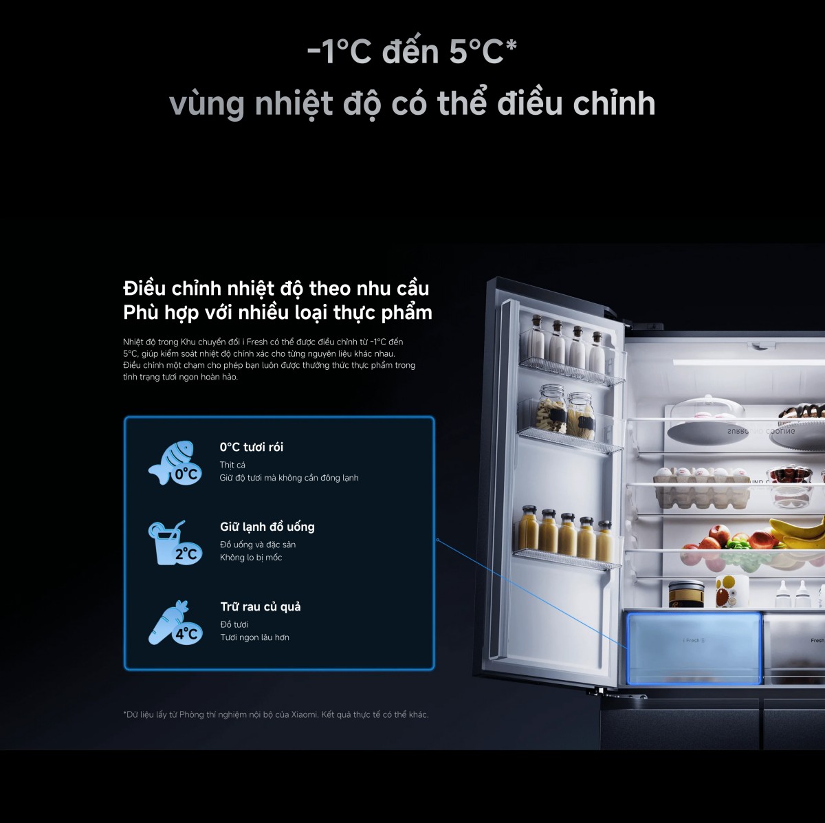 Tủ lạnh Xiaomi Mijia Refrigerator Cross Door 510L, Dual inverter Tiết kiệm điện và vận hành êm ái