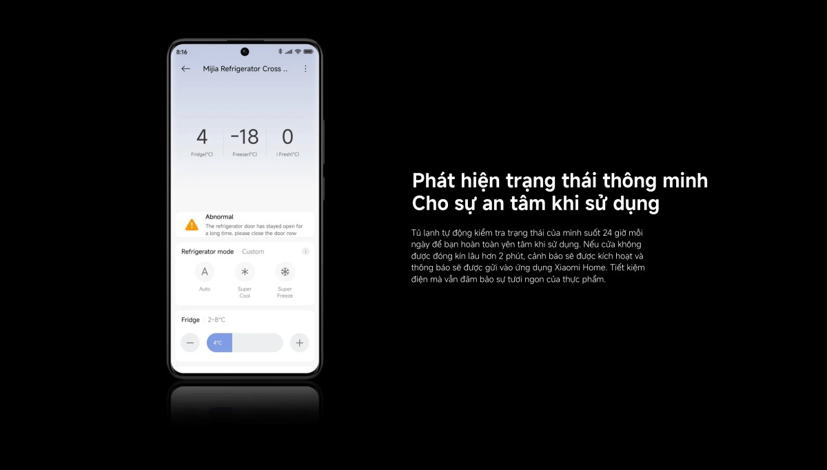 Tủ lạnh Xiaomi Mijia Refrigerator Cross Door 510L, Dual inverter Tiết kiệm điện và vận hành êm ái