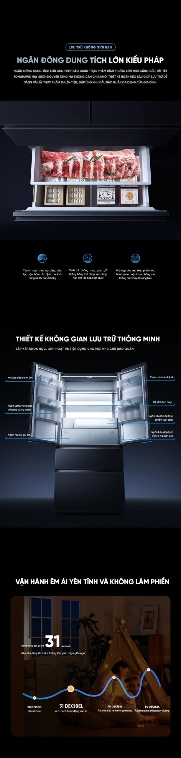 Tủ lạnh Xiaomi Mijia 560L 2026, kiểu Pháp, làm đá tự động