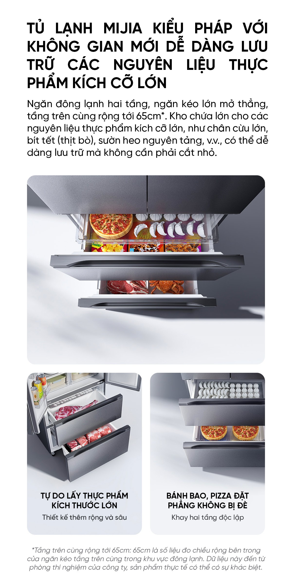 Tủ lạnh Xiaomi Mijia 513L Pro 2026, kiểu Pháp, làm lạnh kép