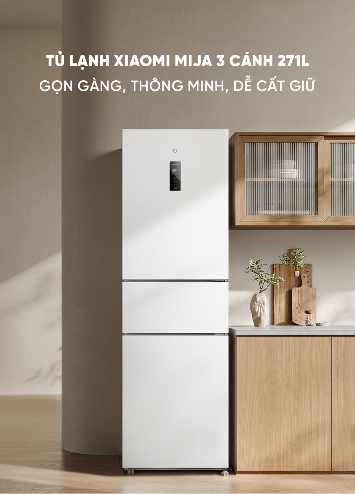 Tủ lạnh Xiaomi Mijia 271L thiết kế nhỏ gọn linh hoạt