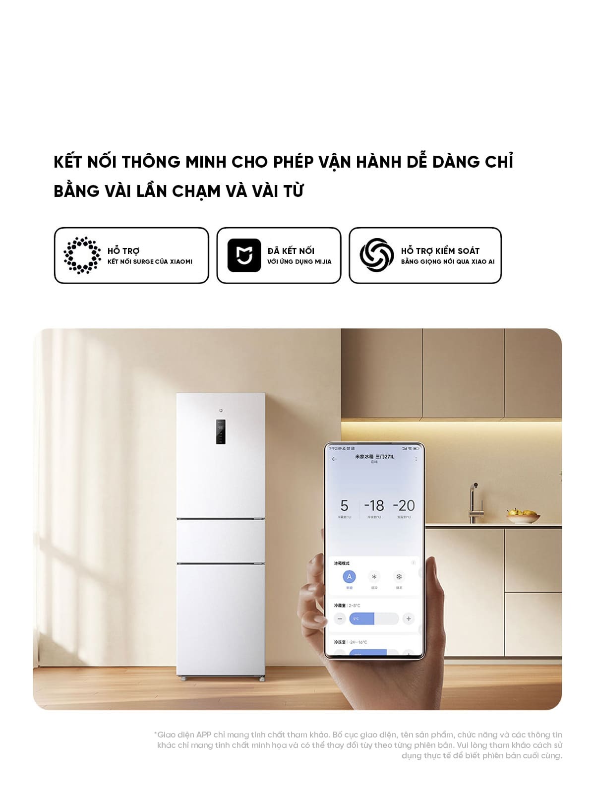 Tủ lạnh Xiaomi Mijia 271L thiết kế nhỏ gọn linh hoạt