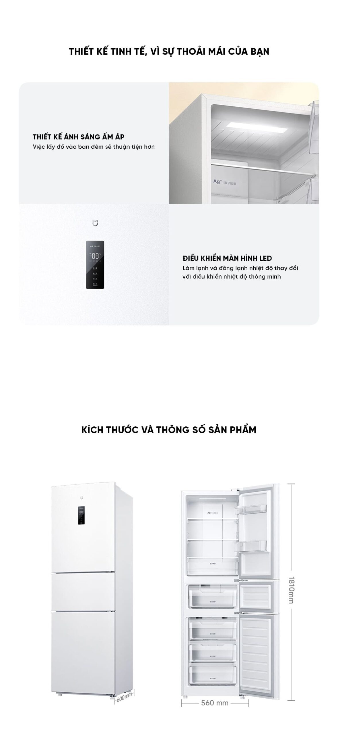 Tủ lạnh Xiaomi Mijia 271L thiết kế nhỏ gọn linh hoạt